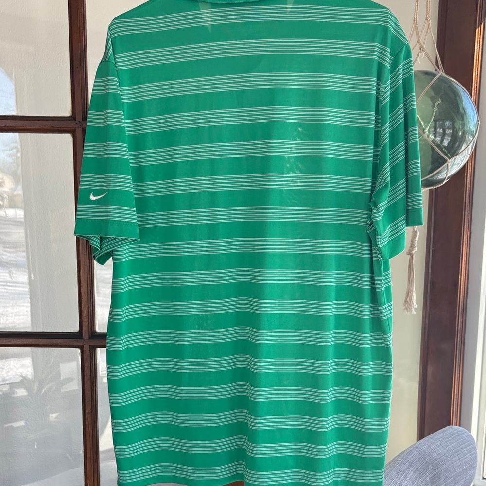 Green Striped Nike Golf Shirt - Picture 4 of 5